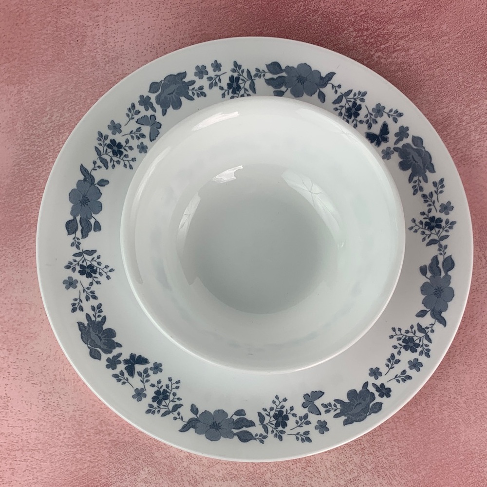 The Pioneer Woman White and Blue Floral Plate and Bowl Set